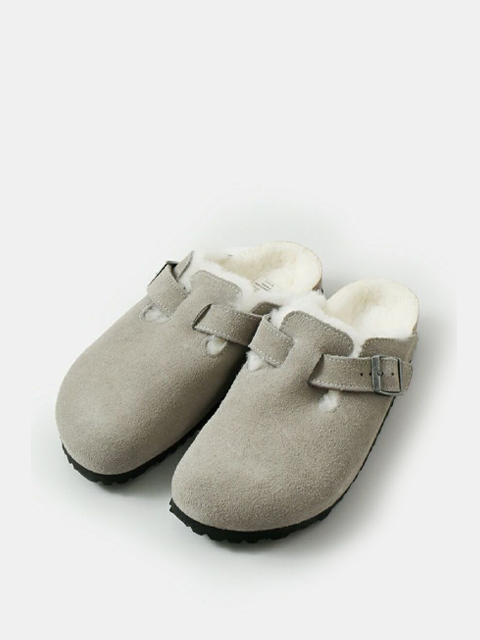 BIRKENSTOCK(ビルケンシュトック)スエード ストラップ フラット クロッグ サンダル "BOSTON SHEARLING" boston-shearling