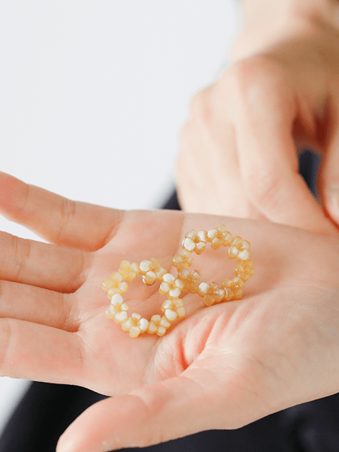 バッファローホーン フラワーリング ピアス&イヤリング "FLOWER RING" n-150