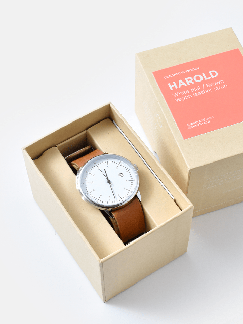 ヴィーガンレザーバンドラウンドケースウォッチ"HAROLD" 14224