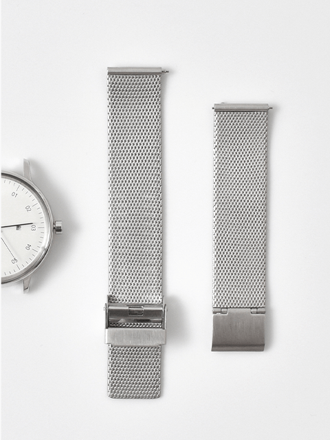 ステンレス スチール ストラップ シルバー メッシュ 腕時計ベルト 97-01-01