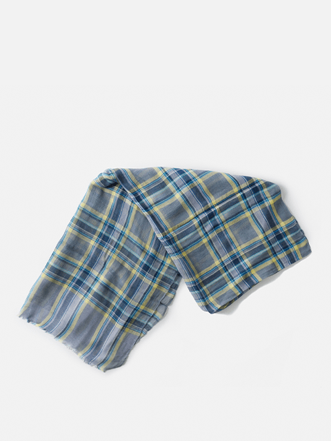 コットン チェック ストール 8041c