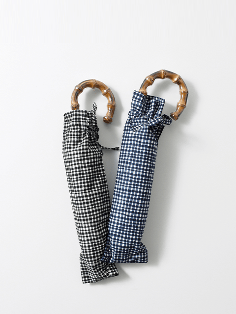 晴雨兼用 防水&UV撥水加工 ドローイングチェック 折りたたみ傘 bon-22006