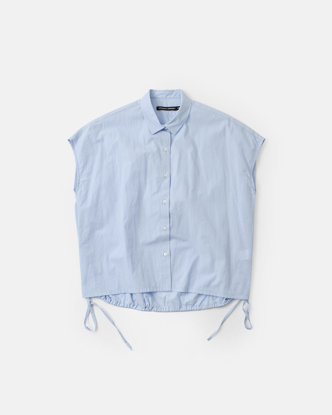 nicholson&nicholson(ニコルソンアンドニコルソン)ウォッシュド コットン バックギャザー ショートスリーブ ブラウス tender-w