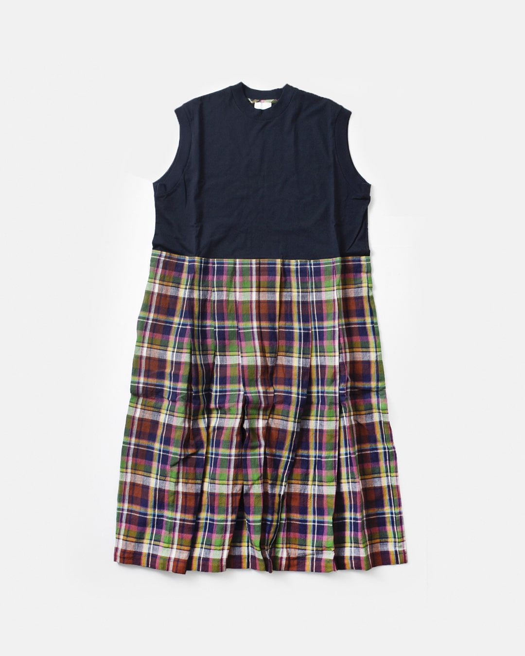 Honnete(オネット)コットン 天竺 アイリッシュリネン スリーブレス Tシャツ ドレス ho-24ss-op36