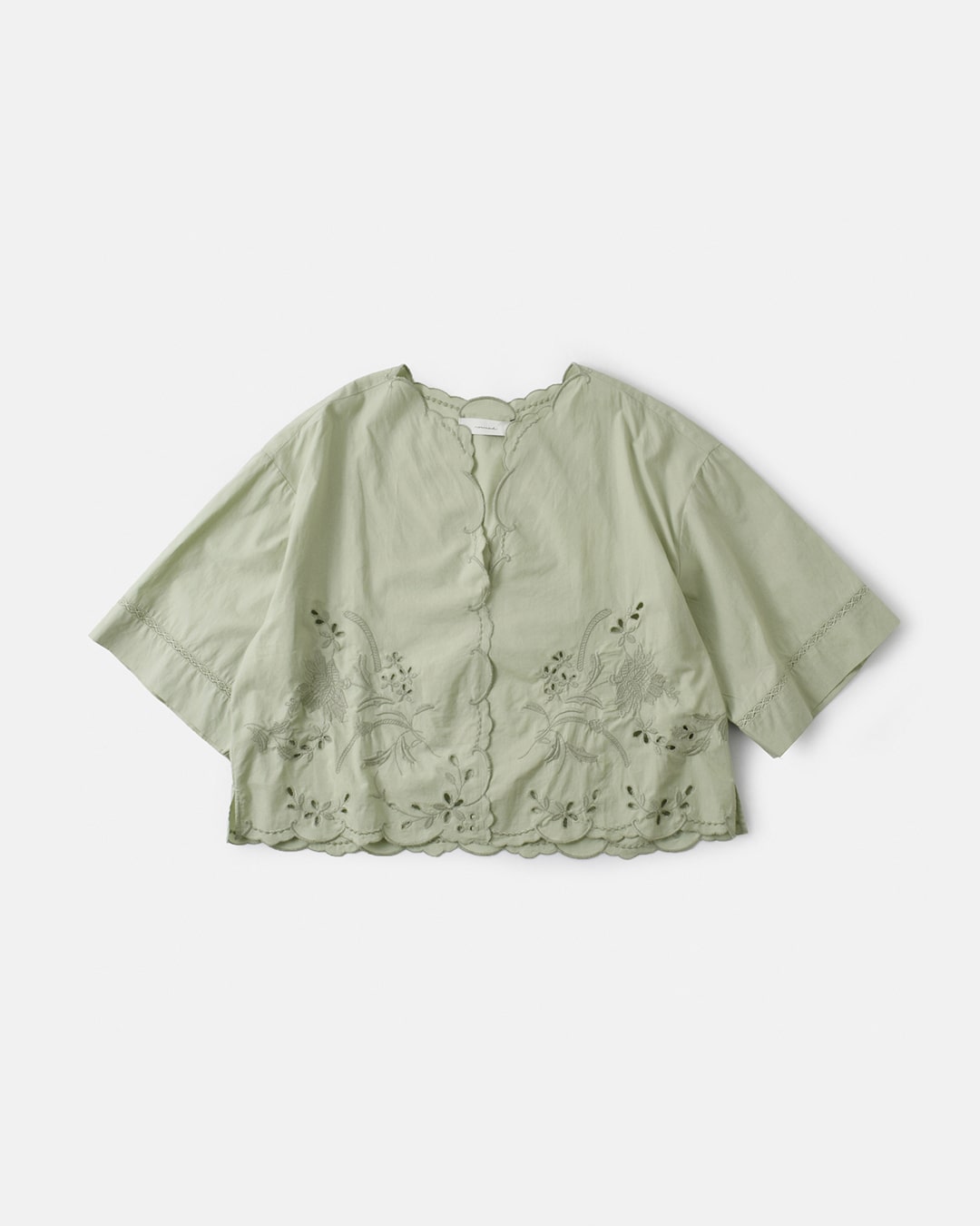 normment(ノーメント)コットンポプリン 刺繍 プルオーバー ブラウス s24s-f170