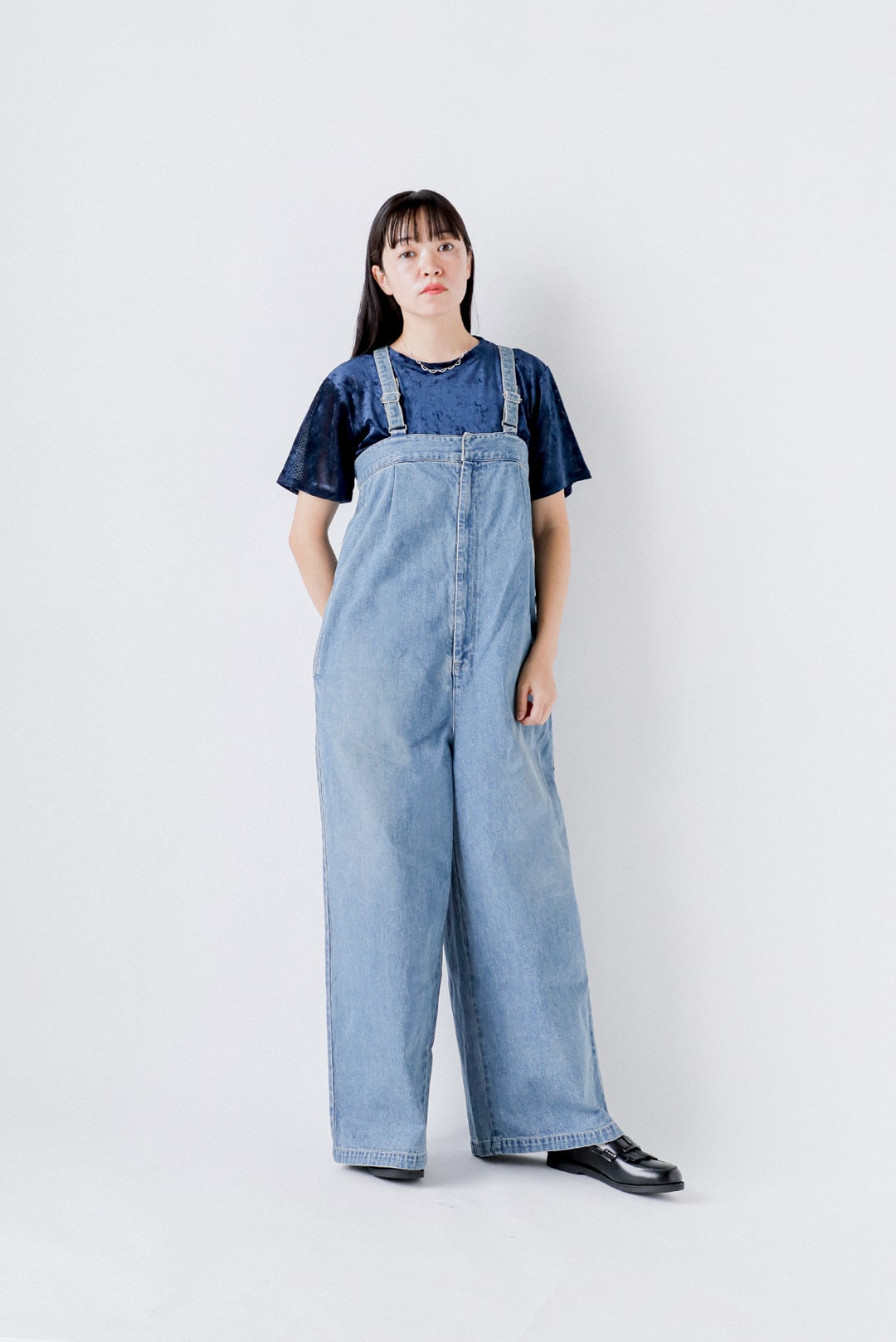 Johnbull ジョンブル コットン デニム タックベア サロペット