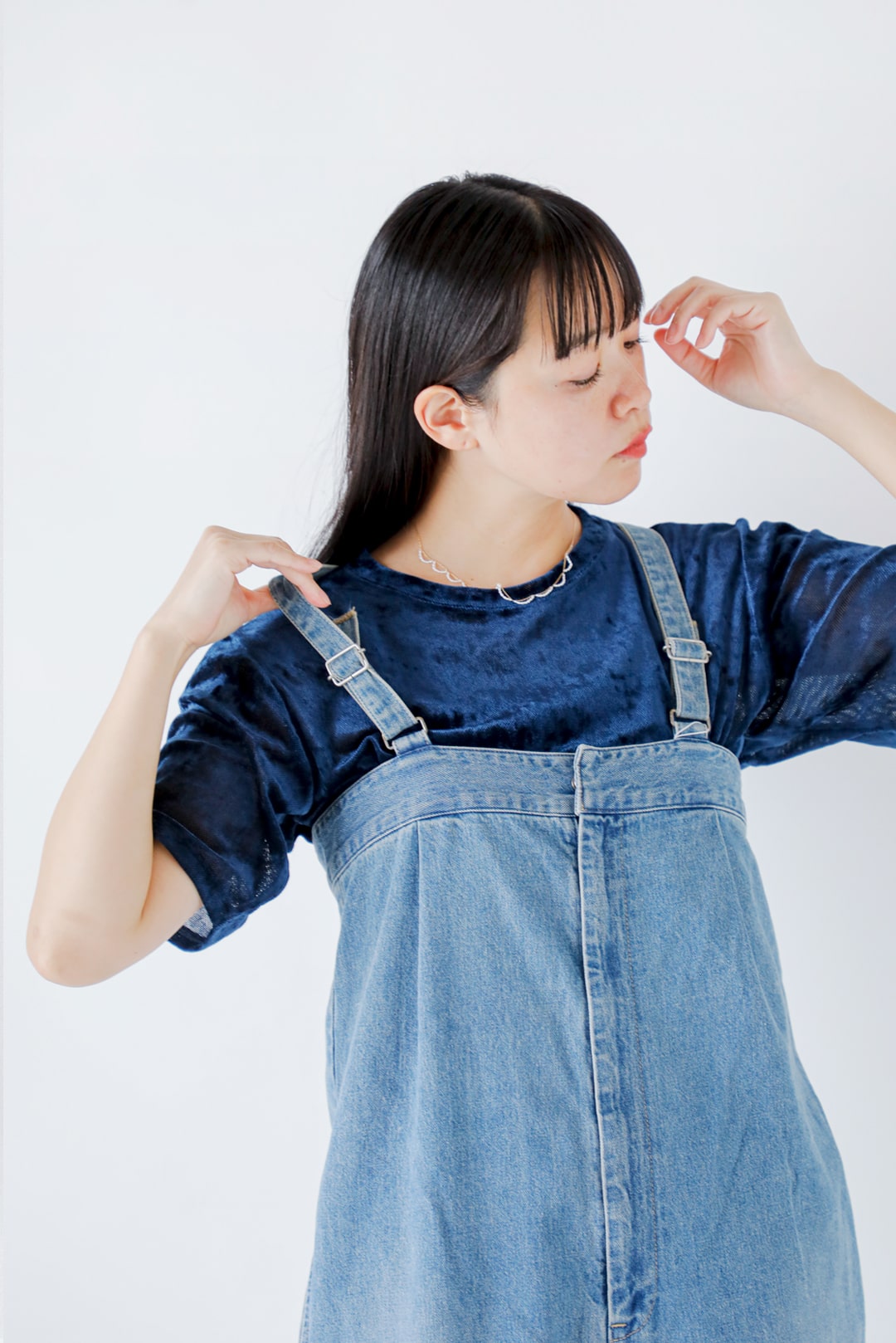 Johnbull ジョンブル コットン デニム タックベア サロペット