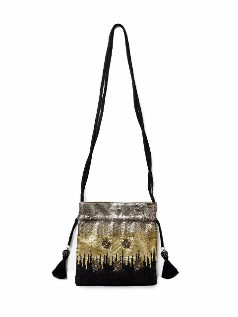 スパンコール 刺繍 ショルダーバッグ 