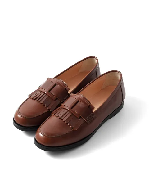 レザー キルト タッセル ローファー