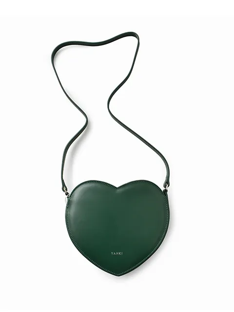 Wフェイスレザーハートショルダーバッグ