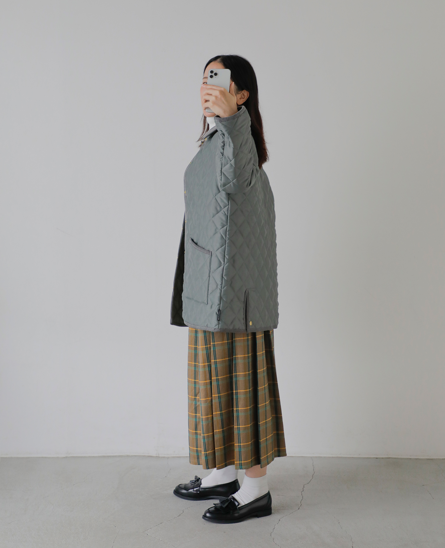 Traditional WeatherwearウェーバリーキルティングミドルAラインジャケット“WAVERLY A-LINE MIDDLE”