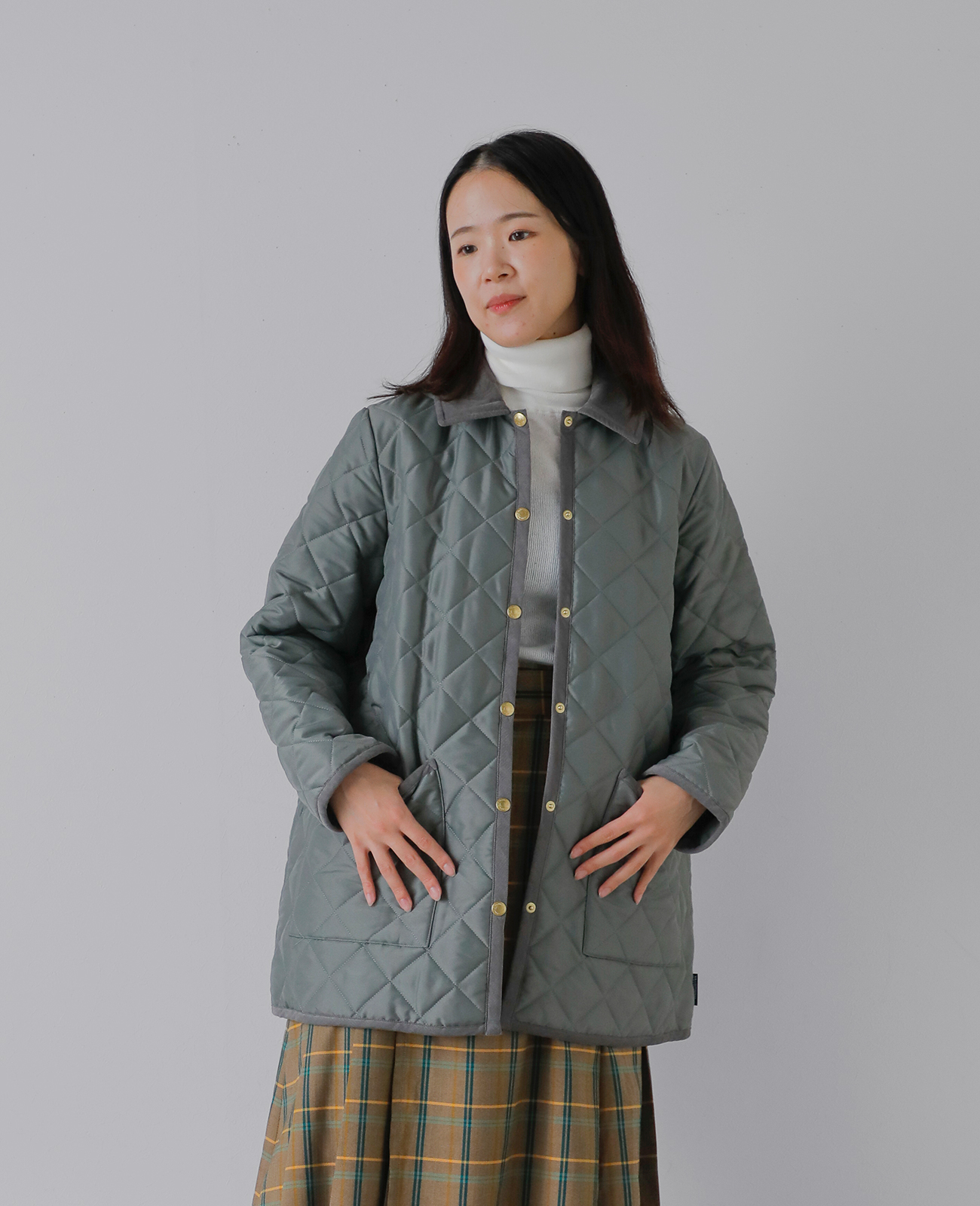 Traditional WeatherwearウェーバリーキルティングミドルAラインジャケット“WAVERLY A-LINE MIDDLE”
