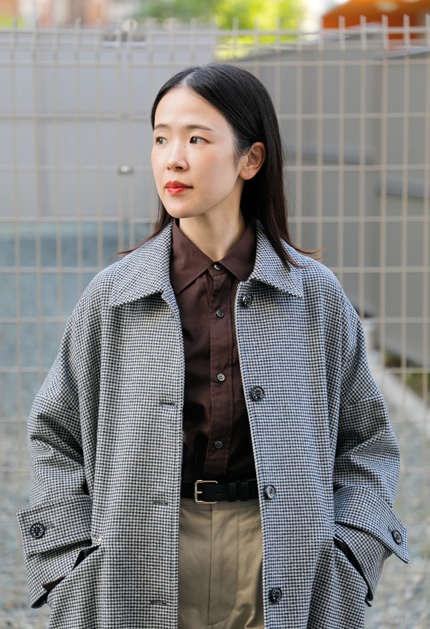 HOSHII TO DEAU×MACKINTOSHaranciato別注 ハウンドトゥース ハンビー ロング コート