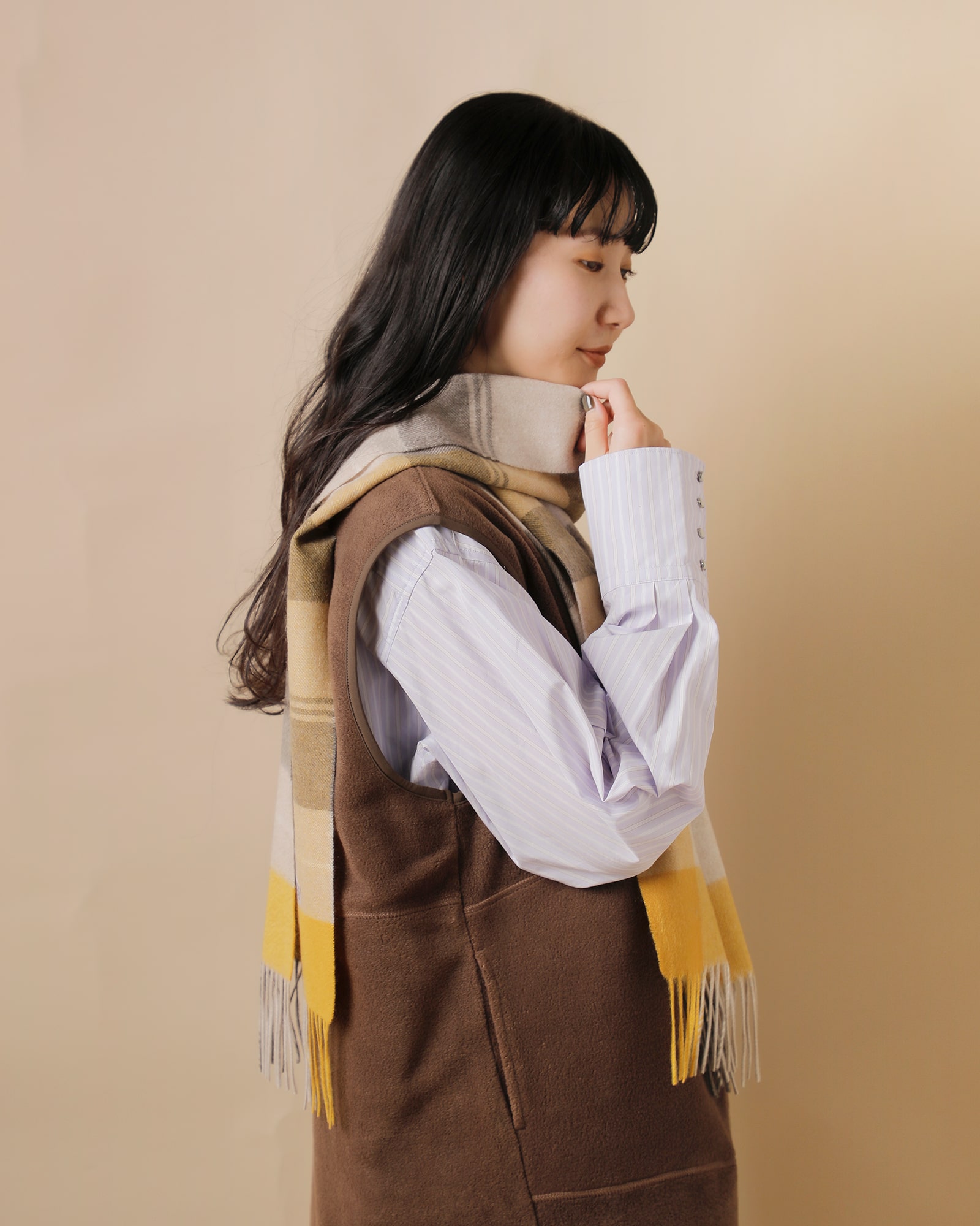 beeeのカシミヤマフラー 3枚目