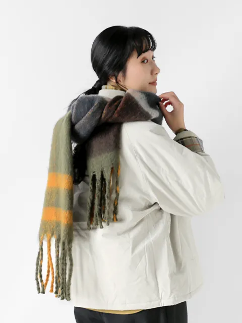 タータンチェック ブークレ スカーフ