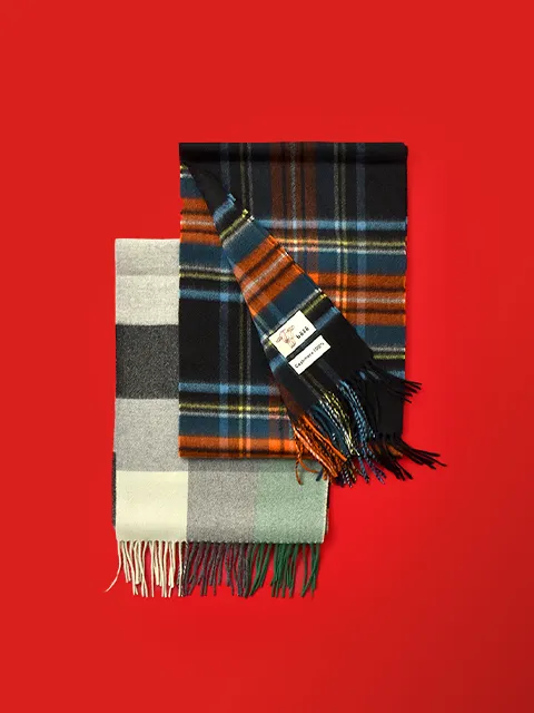 カシミヤ チェック マフラー