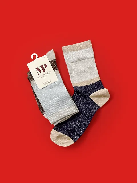 グリッター 配色 ショート ソックス