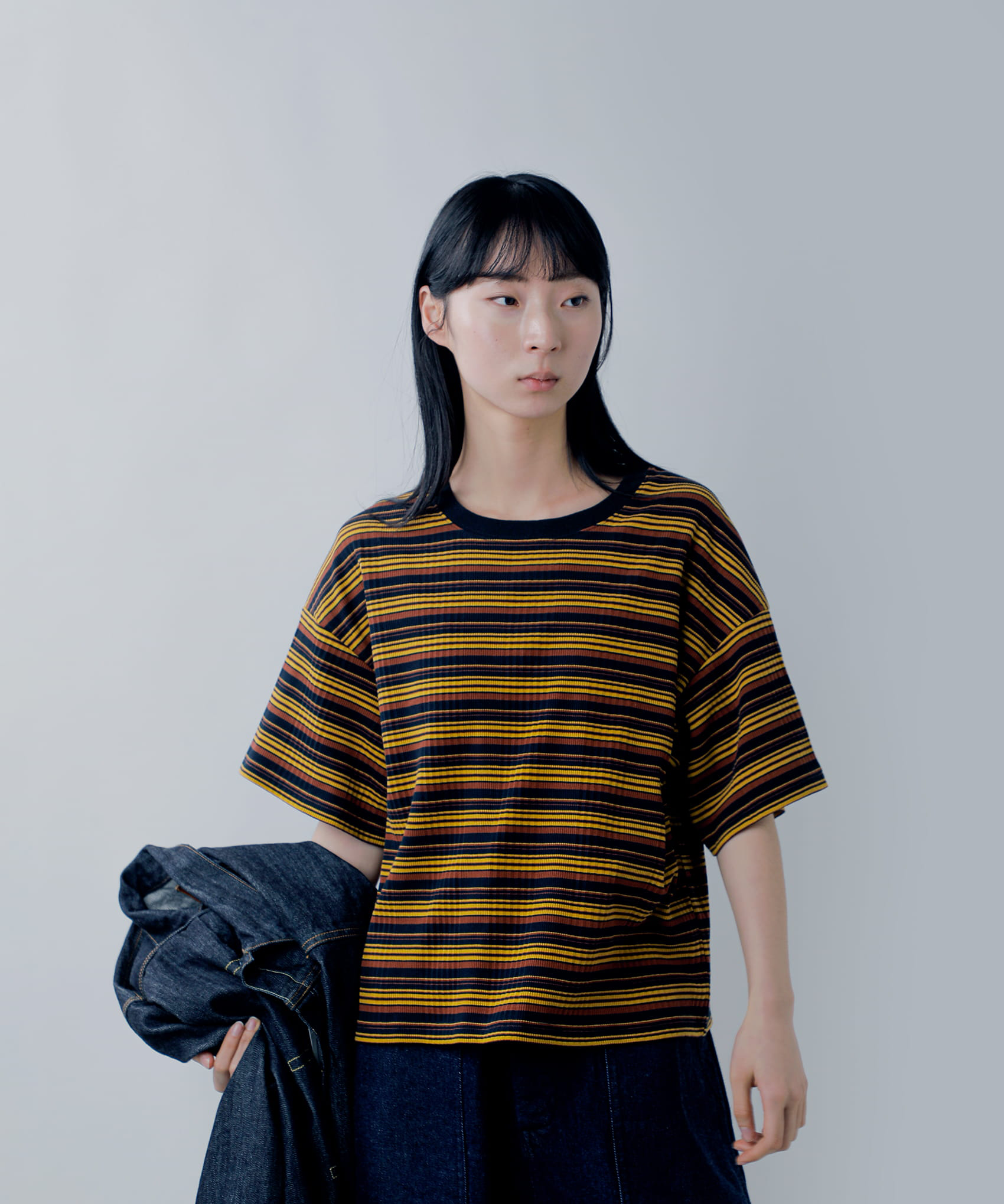 JohnbullコットンランダムテレコボックスTシャツ