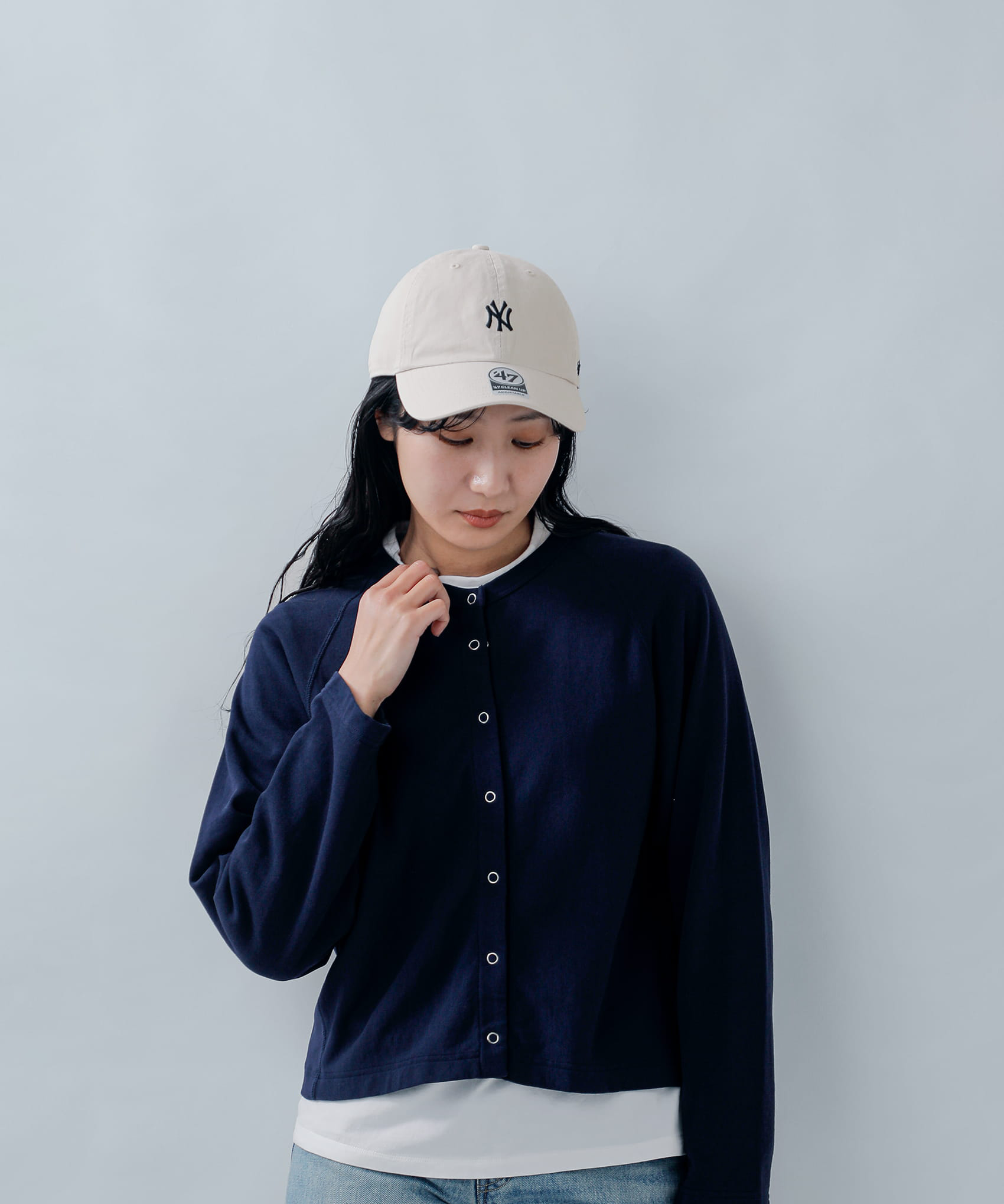 Shinzoneコットン裏毛 ロングスリーブ カーディガン