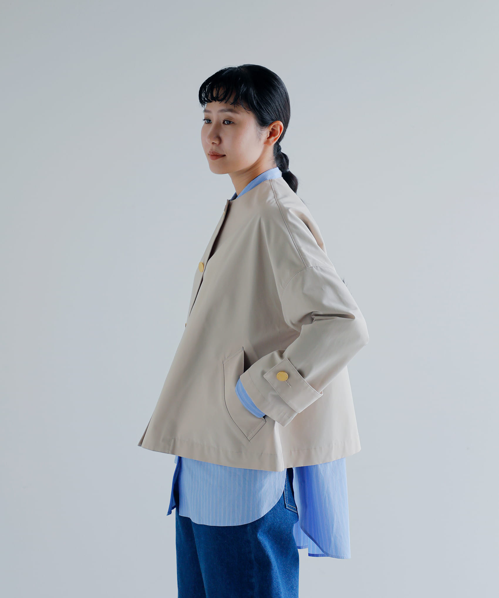 Traditional Weatherwearマールトン ノーカラー ショート コート