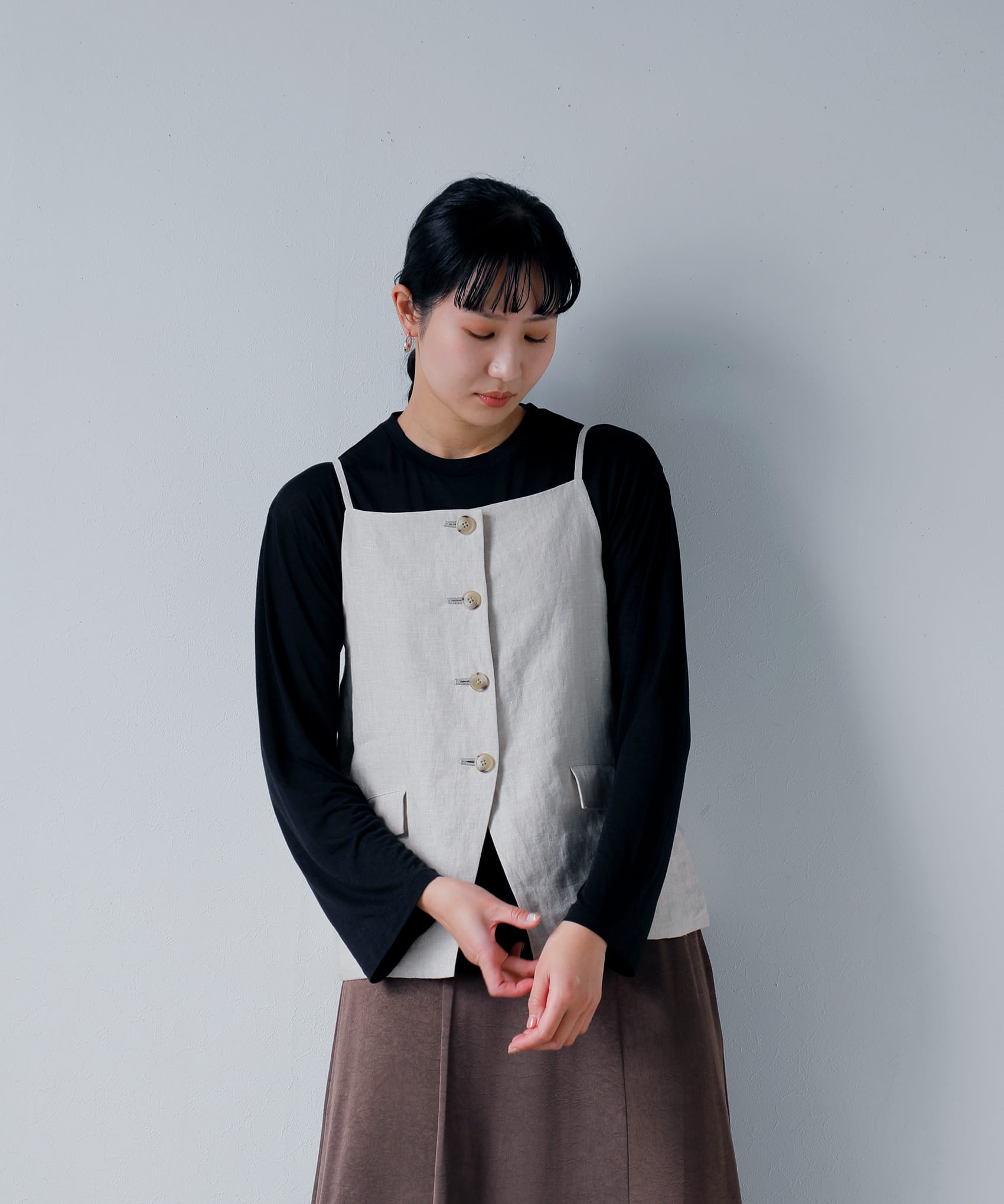 TICCAリネン キャミソール ベスト