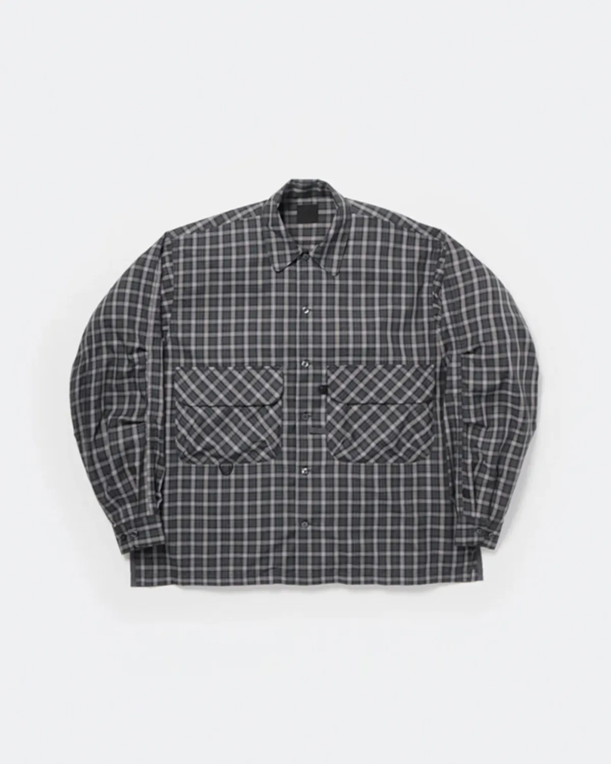 テックスポーツグレンチェック長袖シャツ 着用画像