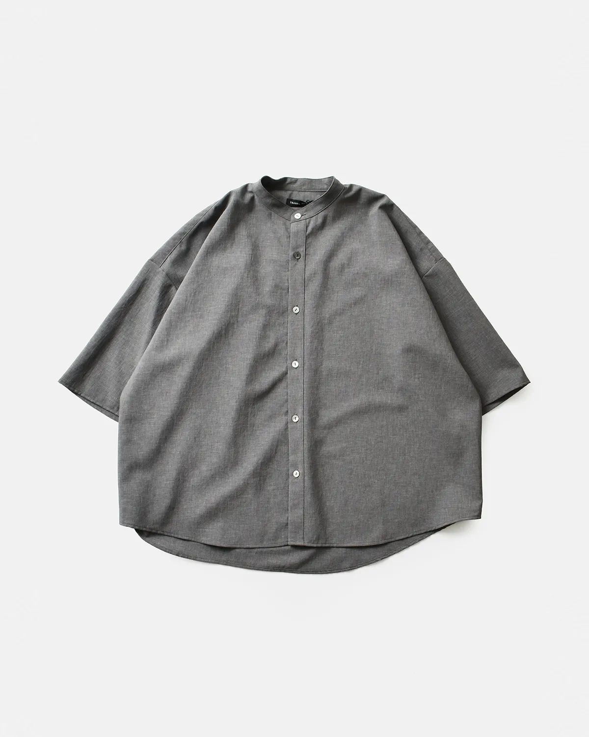 ハイツイストストレッチバンドカラーシャツ 着用画像