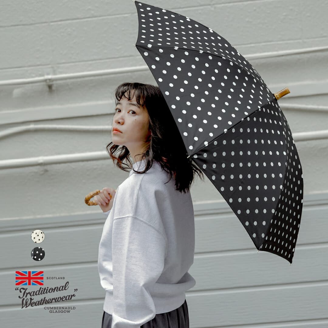 Traditional Weatherwear トラディショナルウェザーウェア バンブーハンドル 撥水 UVカット加工 晴雨兼用 長傘 “UMBRELLA BAMBOO LITE” a261slggo0260bu レディース 2026ss新作 春夏