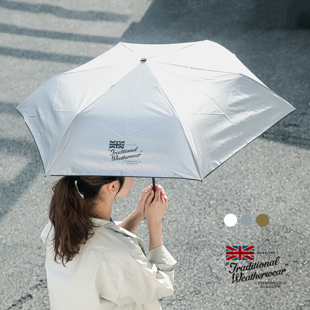 Traditional Weatherwear トラディショナルウェザーウェア 撥水 UVカット加工 ライトウェイト 折り畳み傘 “LIGHT WEIGHT UMBRELLA” a261slggo0332pf-pw レディース 2026ss新作 春夏