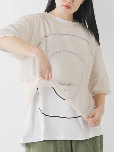 aranciato別注 コットン プレミアム天竺 フレンチスリーブ Tシャツ