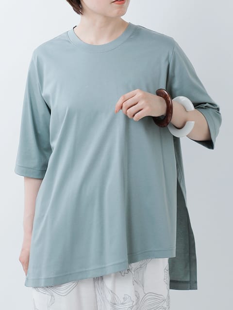 コットン クラシック天竺 スリット Tシャツ