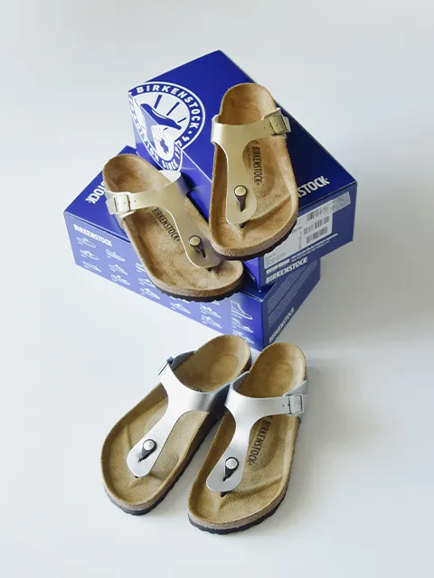 Gizeh Birko-Flor Metallic Sandals
