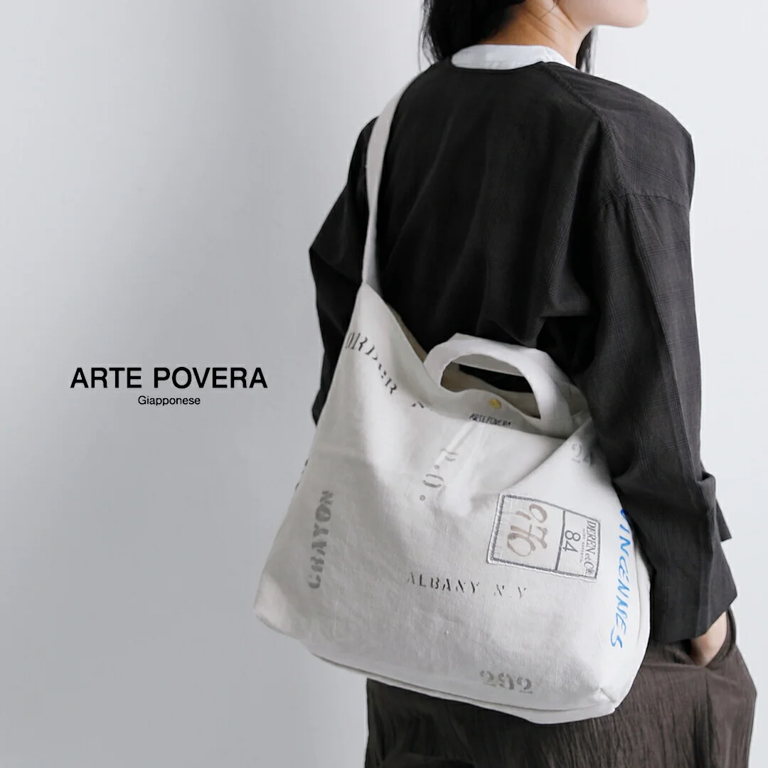セール【30%OFF】ARTE POVERA アルテポーヴェラ フランスUSEDシーツミックス リメイク 2way ステンシルトート/ショルダーバッグ 26su72 ユニセックス【☆】