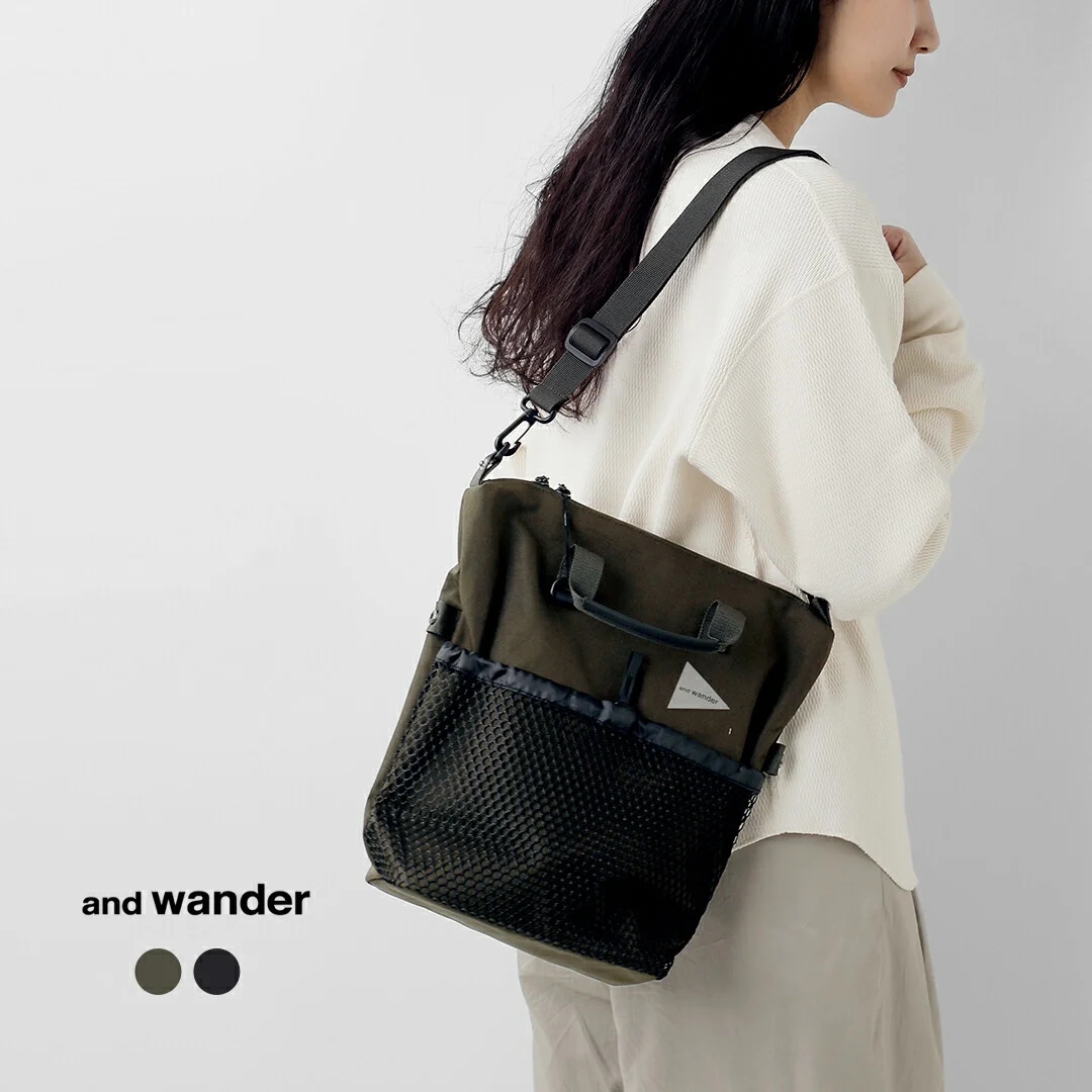 セール【20%OFF】and wander アンドワンダー 防水 2way ショルダーバッグ PE/CO 2way bag 574-6985314 ユニセックス【☆】