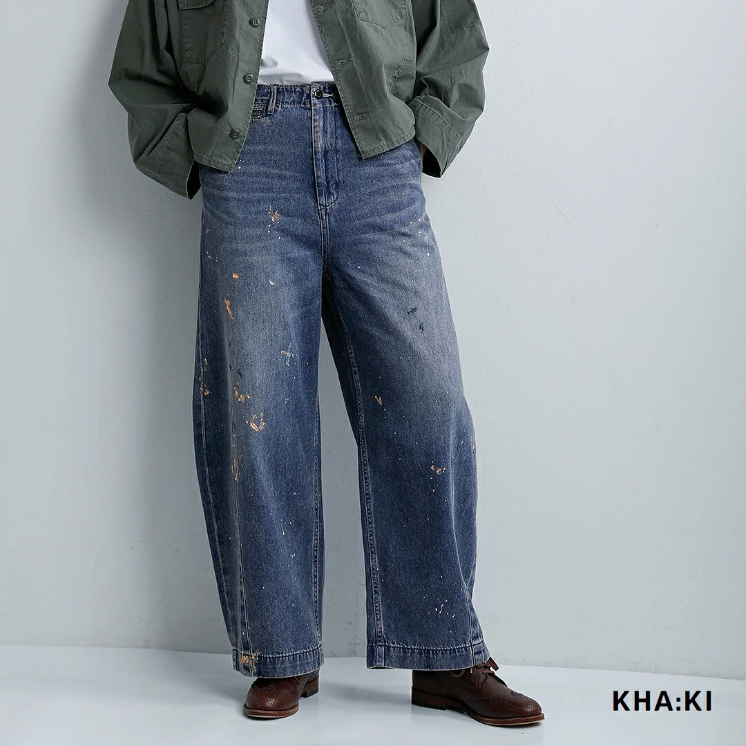 セール【30%OFF】kha:ki カーキ コットンデニム ペイント オーバル ワイドトラウザーパンツ “PAINT OVAL WIDE TROUSERS” mil26hpt3251-same1 レディース 【サイズ・カラー交換初回無料】【☆】
