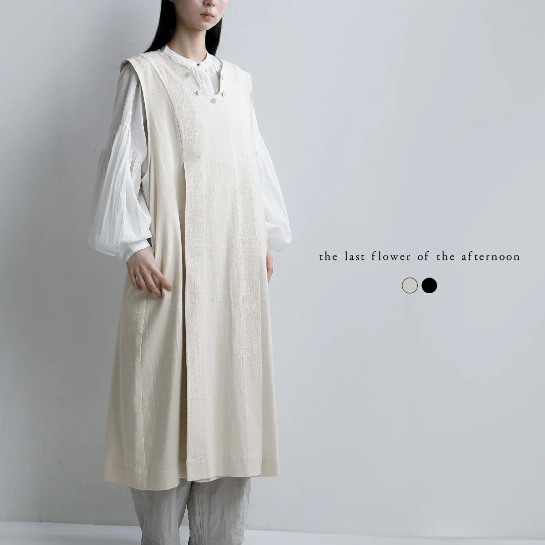 セール【30%OFF】the last flower of the afternoon ラストフラワーオブジアフタヌーン コットン レイヤード パネル ドレス 思惟と影 Layered panel dress tlf-226-op002 レディース【☆】