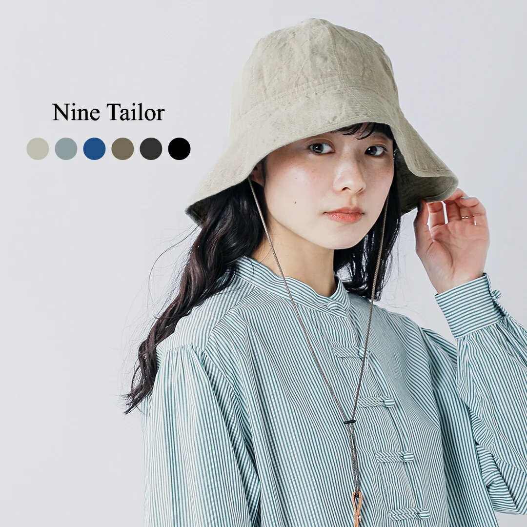 セール【20%OFF】Nine Tailor ナインテイラー ベルギーリネン ハット Canna Hat n-1074 レディース 持ち運び 手洗い 麻 日よけ ストラップ付 アウトドア フェス レジャー 春 夏【☆】