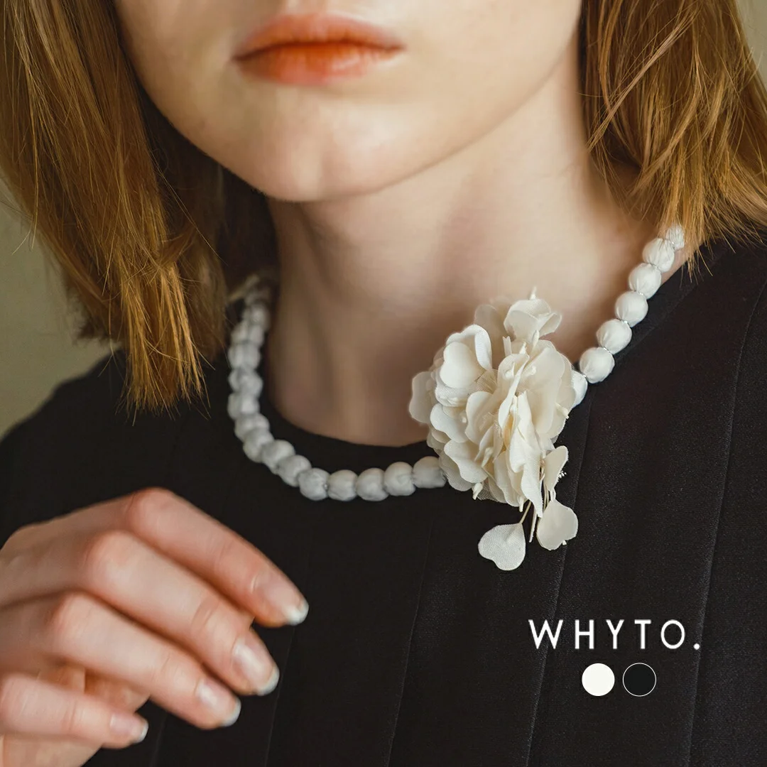 セール【30%OFF】whyto ホワイト 2way フラワー ブローチネックレス “2way flower brooch/necklace” wht26hac4015 レディース【☆】