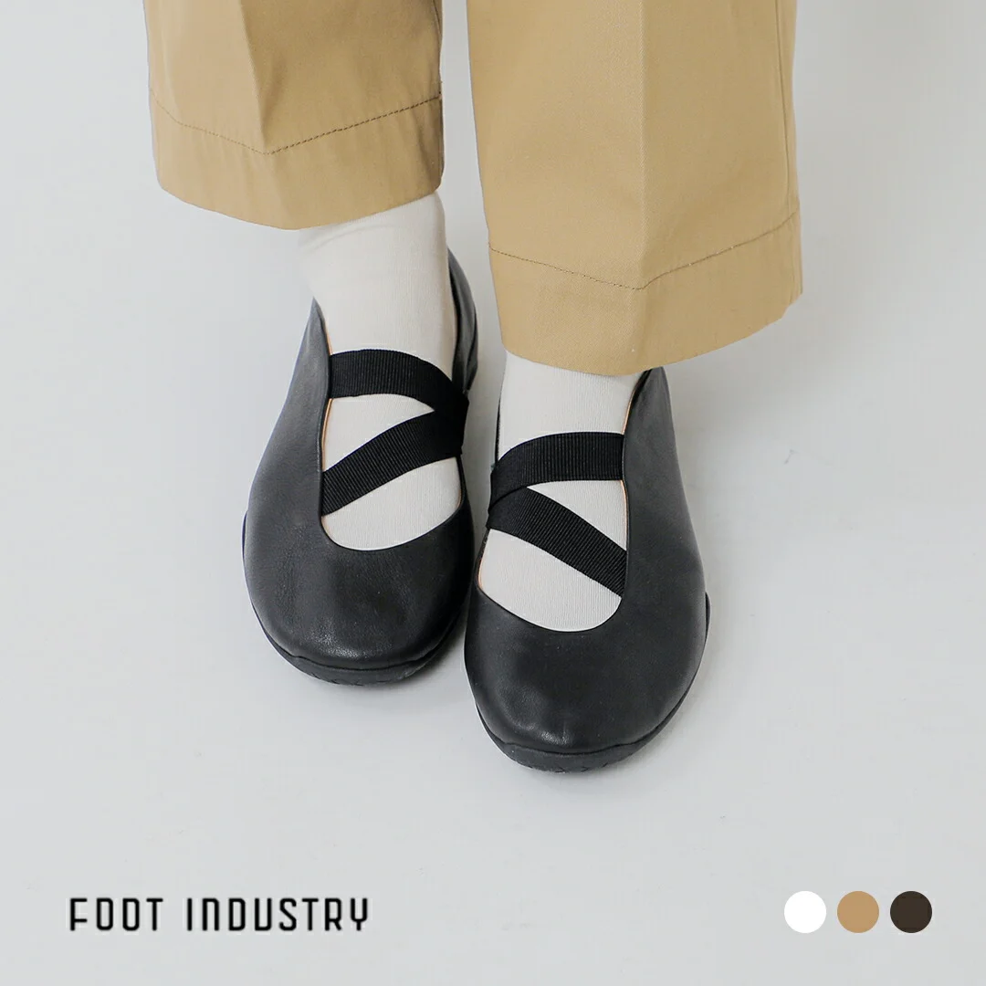 セール【30%OFF】FOOT INDUSTRY フットインダストリー レザー ツーストラップ バレエシューズ awc018 レディース 【サイズ・カラー交換初回無料】【☆】