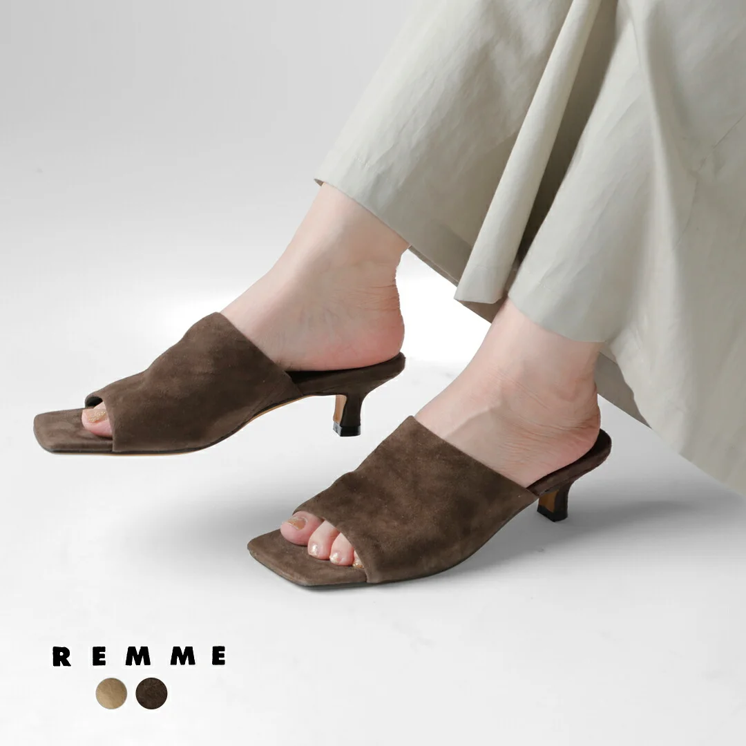 セール【20%OFF】REMME レメ シープスエード ローヒール サンダル zh-26s025-an レディース 【サイズ・カラー交換初回無料】【☆】