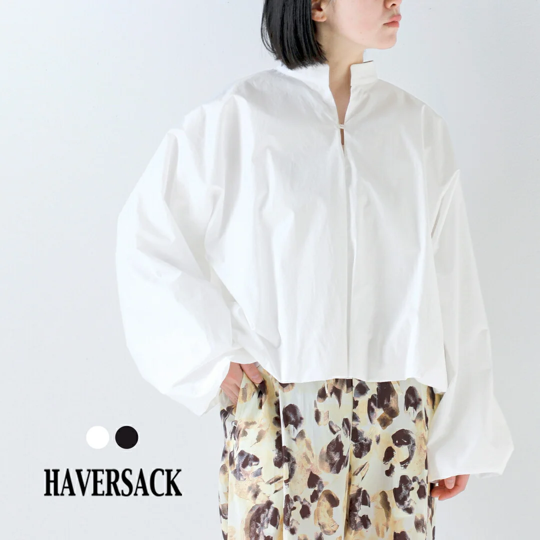セール【30%OFF】HAVERSACK ハバーサック タイプライター スタンドカラー ボリュームシャツ 622621 レディース【☆】