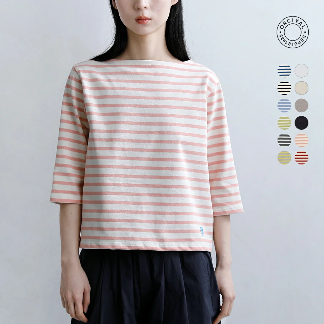セール【20%OFF】ORCIVAL オーチバル オーシバル コットンロード ショートレングス ボートネック 半袖 Tシャツ b512 レディース 【海外出荷不可】【☆】