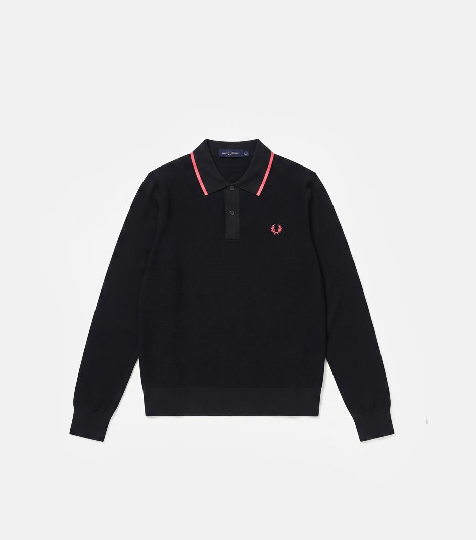FREDPERRYフレッドペリーリブニットポロシャツ“RIBKNITTEDSHIRT”ー