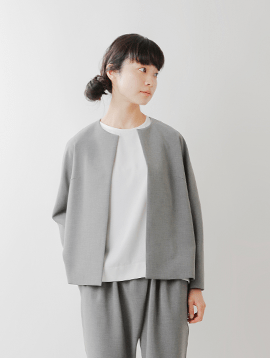 ダブルクロス ノーカラー ジャケット tm4002