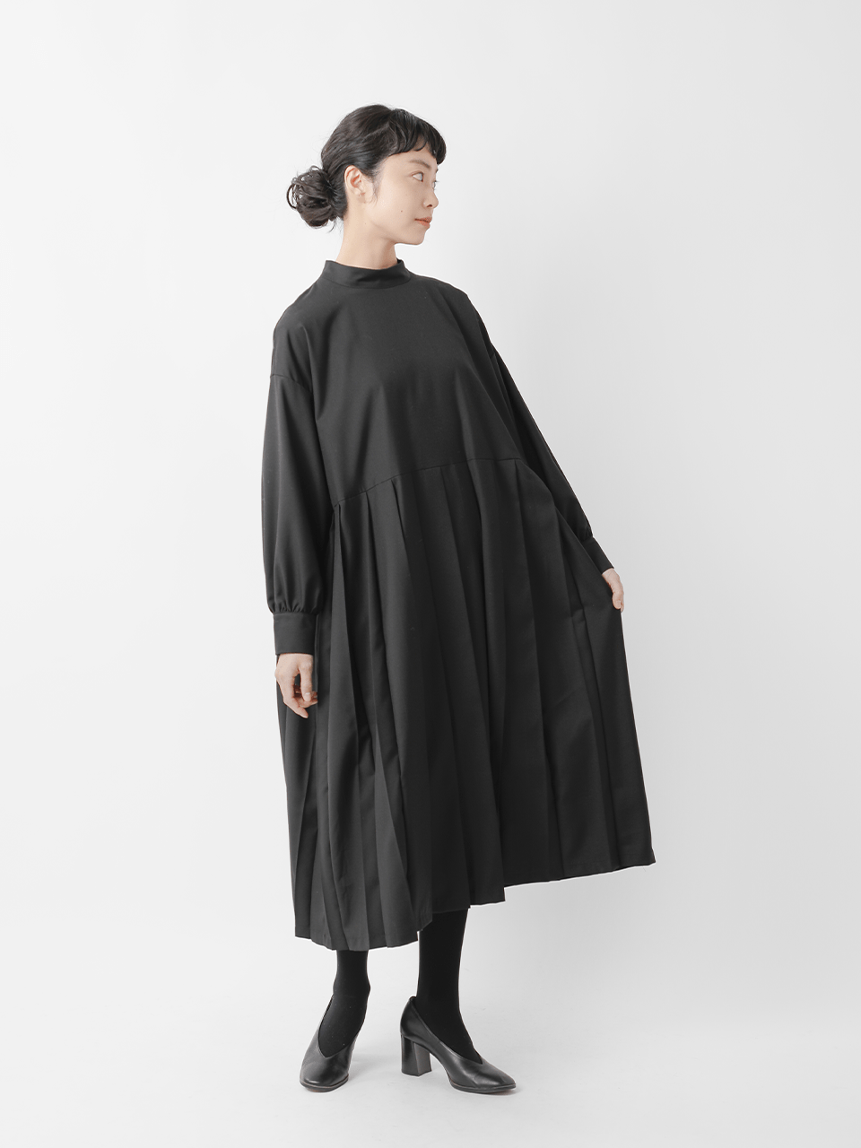 aranciato別注 T/R クリアーツイル ウエスト 切替 タック ワンピース 224168