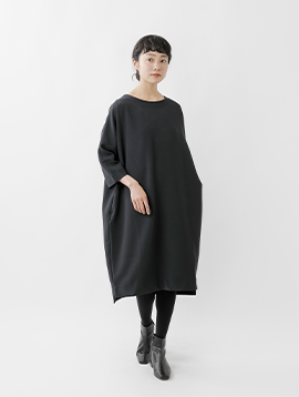 ダブルクロス コクーン スリット ワンピース tm3002