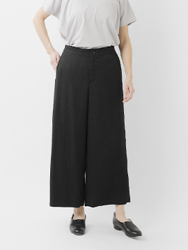 ブークレ ジャガード ブラック ワイド ガーデン パンツ fpt03