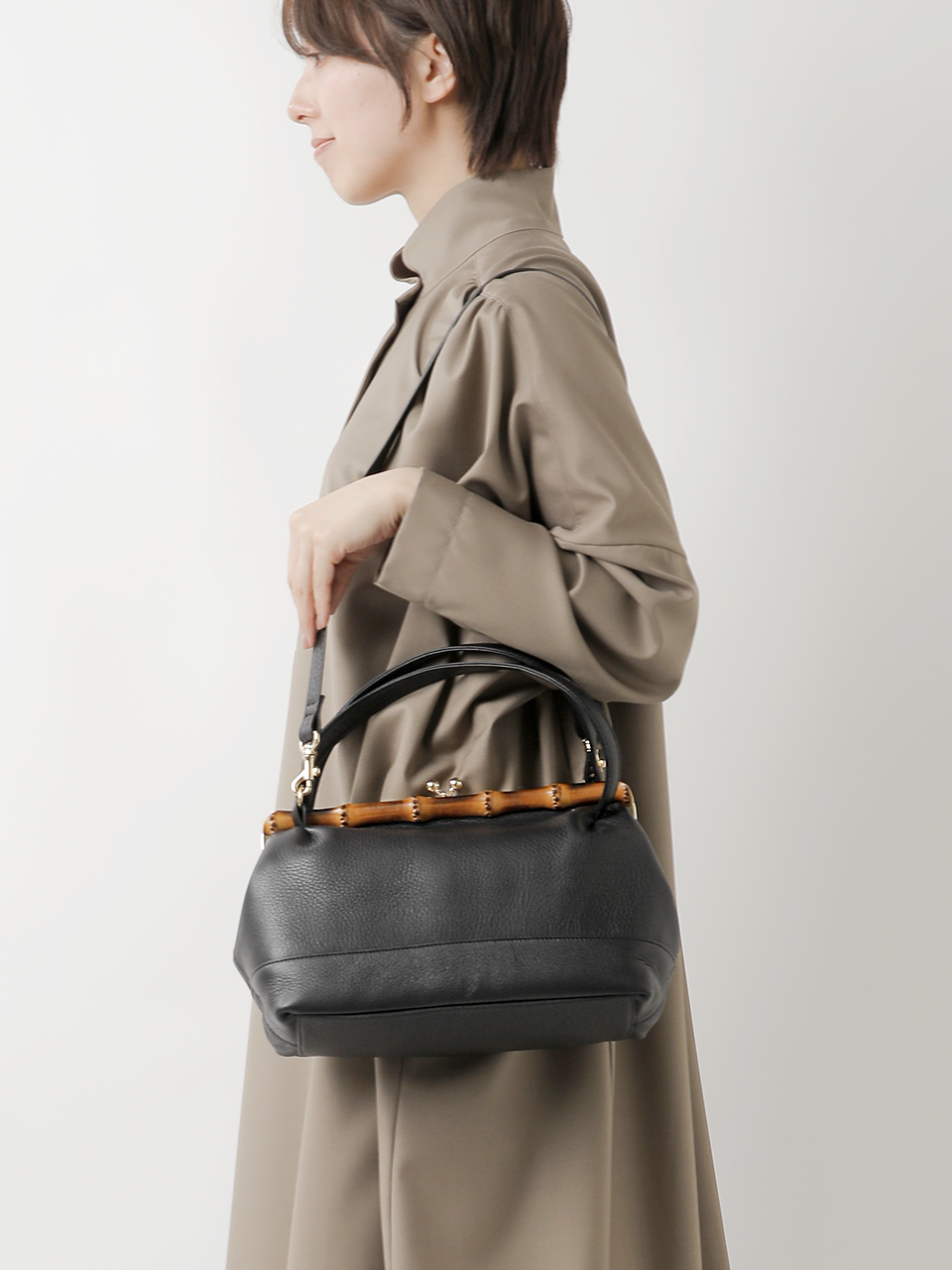 グローブレザー2wayバンブーがま口ショルダーバッグ“TAC SERIES” tac-shoulder