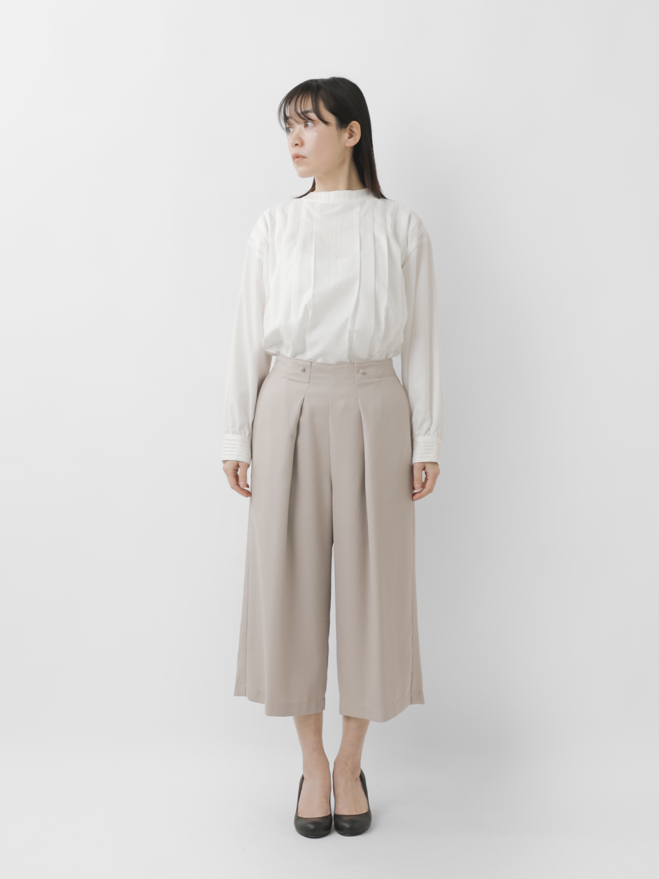 リネン ライク キュロット トラウザーパンツ “LINEN LIKE TROUSER” wht23hpt4031