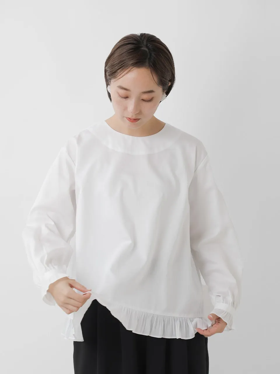 tumugu(ツムグ)コットンサテン プルオーバー tb19436a